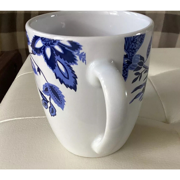Royal Norfolk Coffee Mug Tea Cup 12 Oz White W/Blue Floral Design Replacement 4” - Picture 5 of 9